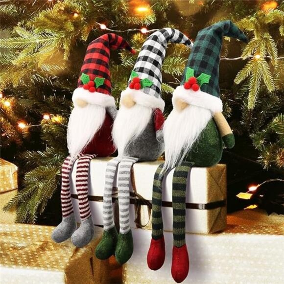 3Pcs Christmas Gnomes Plush - Xmas Gnomes Santa Scandinavian Tomte Ornaments - - Picture 8 of 8